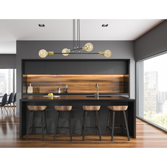 Kotka 4L E27 G95 hanging lamp black with brass