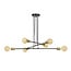 Emibig Emibig Kotka 6L E27 G95 hanglamp zwart met messing - Stijlvolle verlichting voor elk interieur