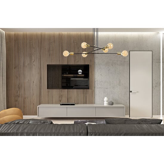 Kotka 6L E27 G95 lámpara colgante negro con latón