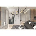 Lampe à suspension Kotka 6L E27 G95 noire avec laiton