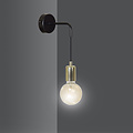 Kotka 1x E27 G95 wandlamp zwart met messing