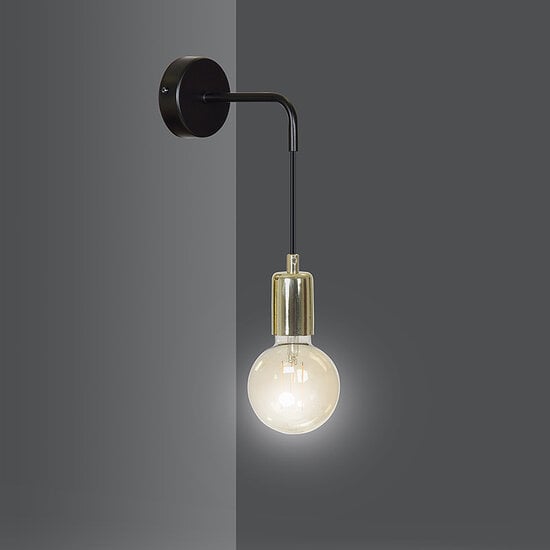 Emibig Emibig Kotka 1x E27 G95 applique noire avec laiton - Idéale pour créer une atmosphère chaleureuse dans n'importe quelle pièce