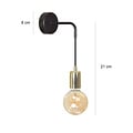 Emibig Emibig Kotka 1x E27 G95 wall lamp black with brass - Ideal for creating a cozy atmosphere in any room