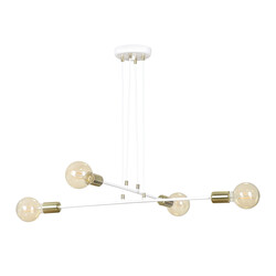 Kotka white with brass 4L E27 G95 hanging lamp