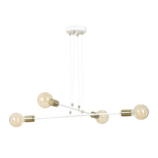Suspension Kotka blanche avec laiton 4L E27 G95