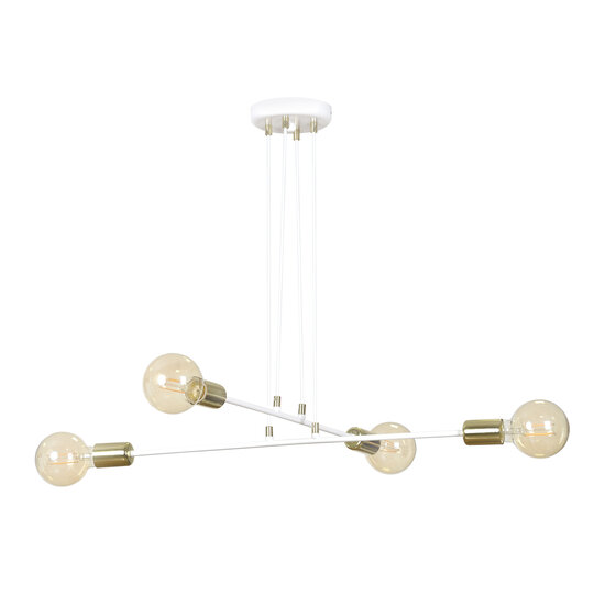 Kotka white with brass 4L E27 G95 hanging lamp