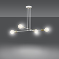 Emibig Emibig Kotka blanca con latón 4L E27 G95 lámpara colgante - Iluminación ideal para interiores modernos