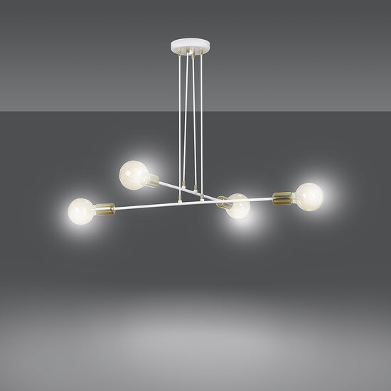 Kotka witte met messing 4L E27 G95 hanglamp