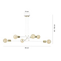 Kotka  witte met messing 6L E27 G95 hanglamp