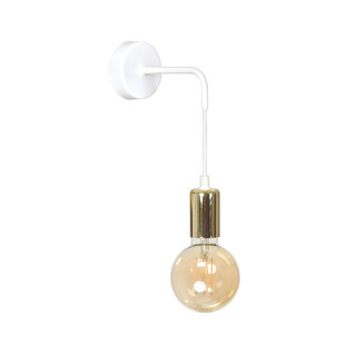 Kotka white with brass 1x E27 G95 wall lamp