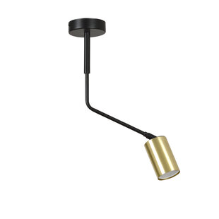 Mikkeli 1x GU10 richtbare hanglamp zwart met goud