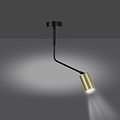 Mikkeli 1x GU10 richtbare hanglamp zwart met goud