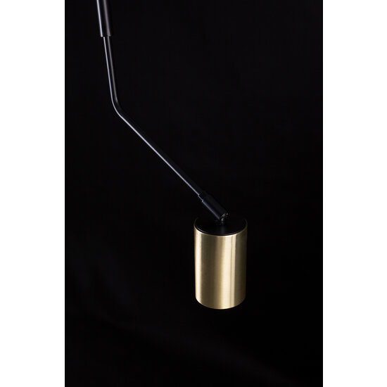 Mikkeli 1x GU10 richtbare hanglamp zwart met goud