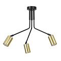 Mikkeli 3x Lampe à suspension orientable GU10 noire avec or