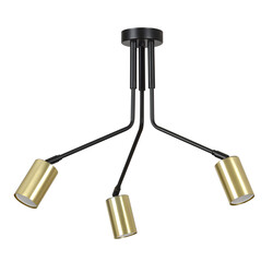 Mikkeli Lámpara colgante orientable 3x GU10 negro con oro