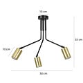 Emibig Emibig Mikkeli 3x GU10 orientable hanging lamp black with gold - Perfect lighting for any space