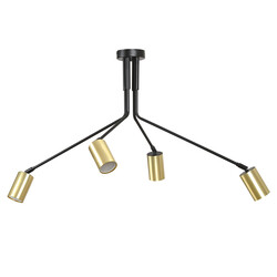 Mikkeli Lámpara colgante orientable 4x GU10 negro con dorado