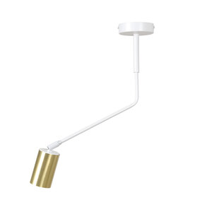 Mikkeli wit met goud 1x GU10 richtbare hanglamp