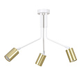 Lampe à suspension orientable Mikkeli blanc + or 3x GU10