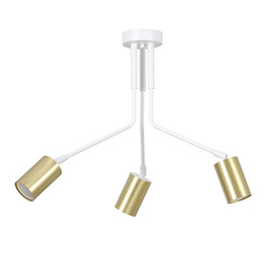 Lámpara colgante orientable Mikkeli blanco + oro 3x GU10