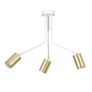 Emibig Mikkeli wit + goud 3x GU10 richtbare hanglamp