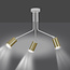 Lampe à suspension orientable Mikkeli blanc + or 3x GU10