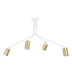 Mikkeli Lámpara colgante orientable 4x GU10 blanco y dorado