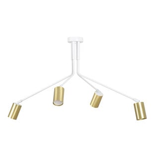 Emibig Mikkeli 4x GU10 blanca y dorada lámpara colgante orientable