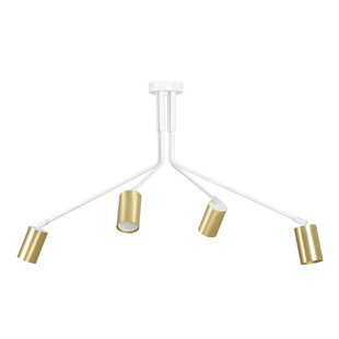 Mikkeli Lámpara colgante orientable 4x GU10 blanco y dorado
