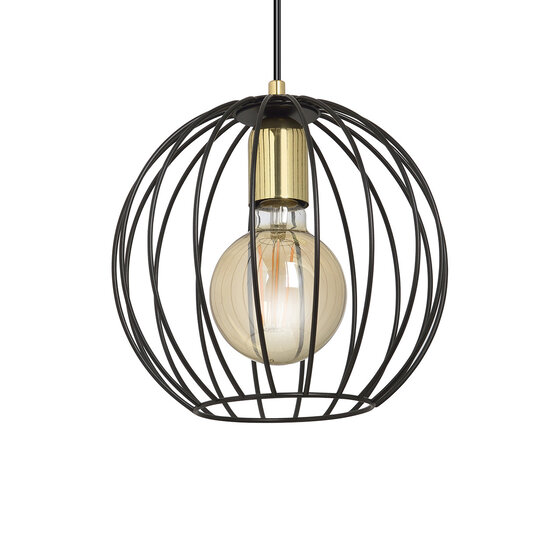 Kajaani black hanging lamp 1x E27 metal cage