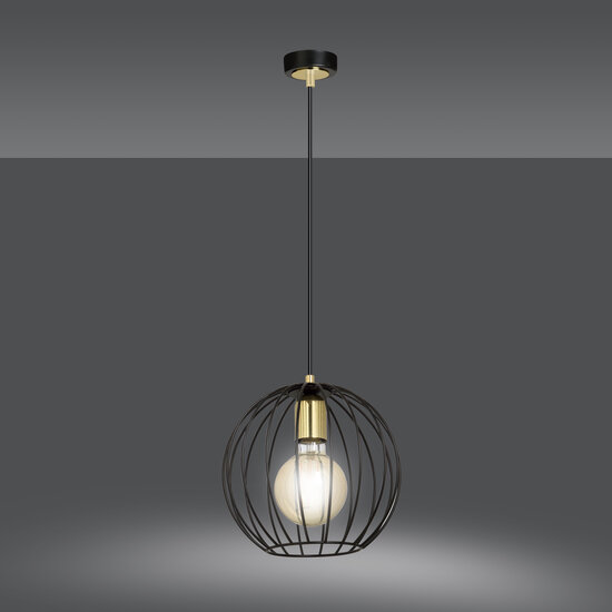 Emibig Emibig Kajaani lampe suspendue noire 1x E27 cage en métal - Éclairage élégant pour tous les intérieurs