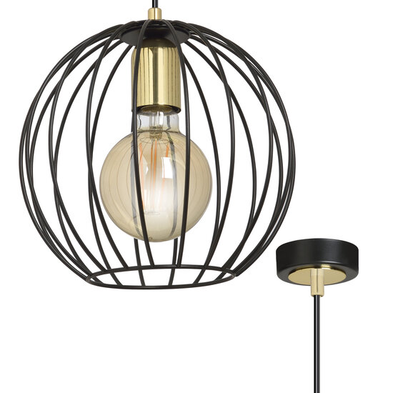 Emibig Emibig Kajaani zwarte hanglamp 1x E27 metaalkooi - Stijlvolle verlichting voor elk interieur