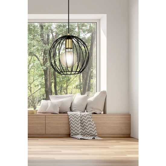 Emibig Emibig Kajaani zwarte hanglamp 1x E27 metaalkooi - Stijlvolle verlichting voor elk interieur