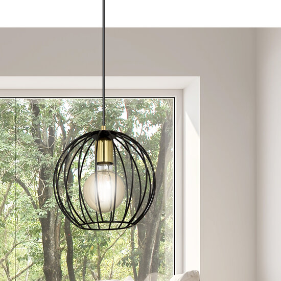 Emibig Emibig Kajaani black hanging lamp 1x E27 metal cage - Stylish lighting for any interior