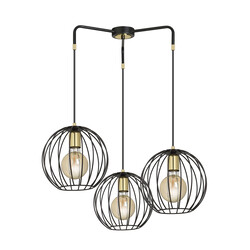 Kajaani 3L black hanging lamp 3x E27 metal cage