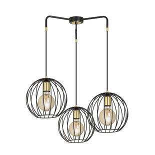 Emibig Kajaani 3L zwarte hanglamp 3x E27 metaalkooi