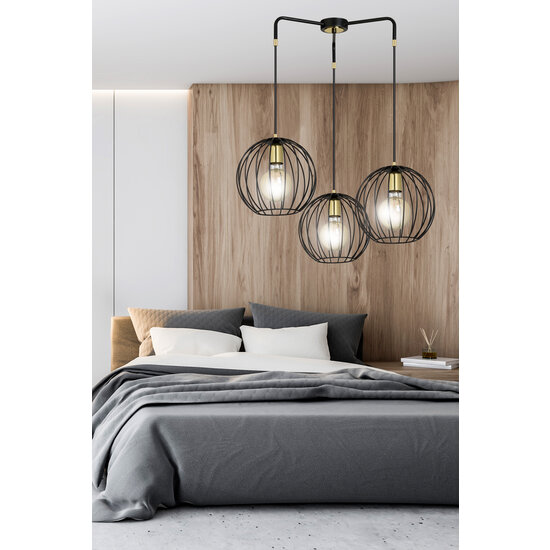 Emibig Emibig Kajaani 3L zwarte hanglamp 3x E27 metaalkooi - Perfect voor sfeervolle verlichting in elke ruimte