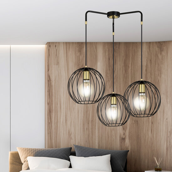 Emibig Emibig Kajaani 3L zwarte hanglamp 3x E27 metaalkooi - Perfect voor sfeervolle verlichting in elke ruimte