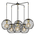 Emibig Emibig Kajaani 6L zwarte hanglamp 6x E27 metaalkooi - Perfecte verlichting voor elke ruimte