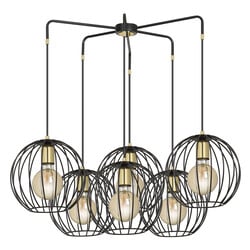 Emibig Kajaani 6L lampe suspendue noire 6x E27 cage en métal