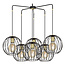 Suspension Kajaani 6L noire 6x E27 cage métal