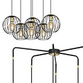 Emibig Emibig Kajaani 6L black hanging lamp 6x E27 metal cage - Ideal lighting for any space