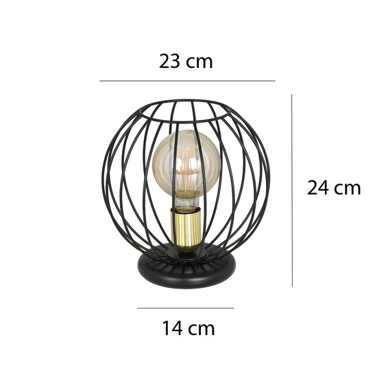 Lampe de table Kajaani noir et or 1x E27
