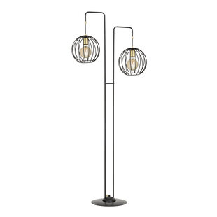 Emibig Lampadaire Kajaani noir et or 2x E27