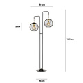 Emibig Emibig Kajaani floor lamp black and gold 2x E27 - Create a stylish atmosphere in your home