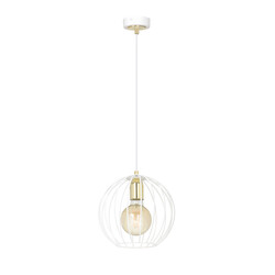 Kajaani white hanging lamp 1x E27 metal cage