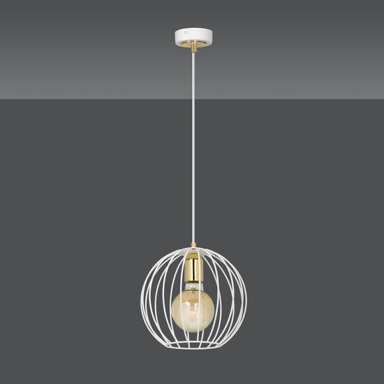 Kajaani witte hanglamp 1x E27 metaalkooi