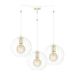 Emibig Kajaani 3L lampe suspendue blanche 3x E27 cage en métal