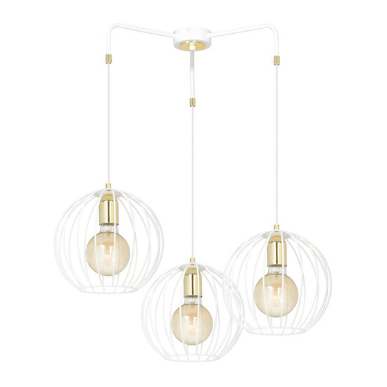 Emibig Emibig Kajaani 3L lampe suspendue blanche 3x E27 cage en métal - Éclairage idéal pour tout espace