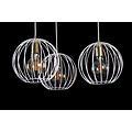 Kajaani 3L weiße Hängelampe 3x E27 Metallkäfig